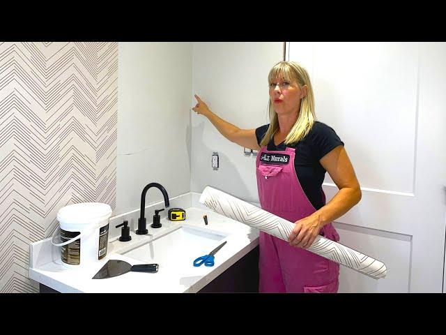 How to Hang Wallpaper in a Bathroom (Like a PRO!)