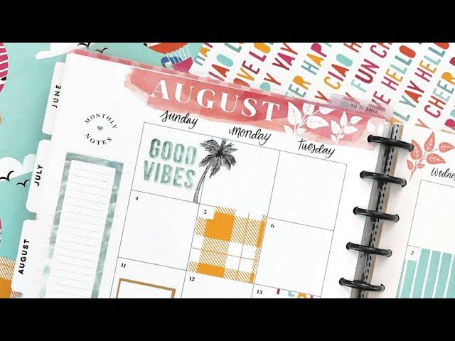 Decorating my August 2019 Monthly Page // Big Happy Planner // Plan with Me!