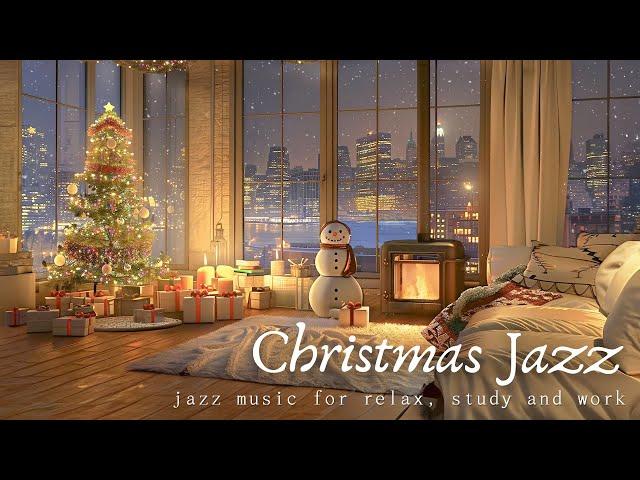 A Cozy Jazz Christmas in New York  Dreamy Melodies for Snowy Winter Nights | Fireplace Ambience