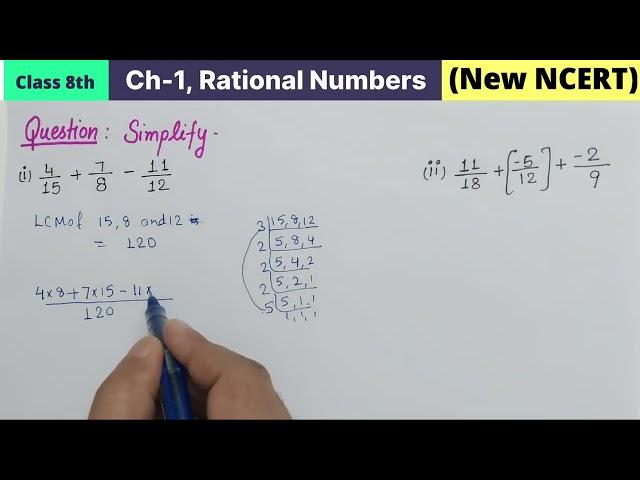 Class 8th Maths Chapter 1 Rational numbers Simplify  NCERT New book based on new CBSE pattern