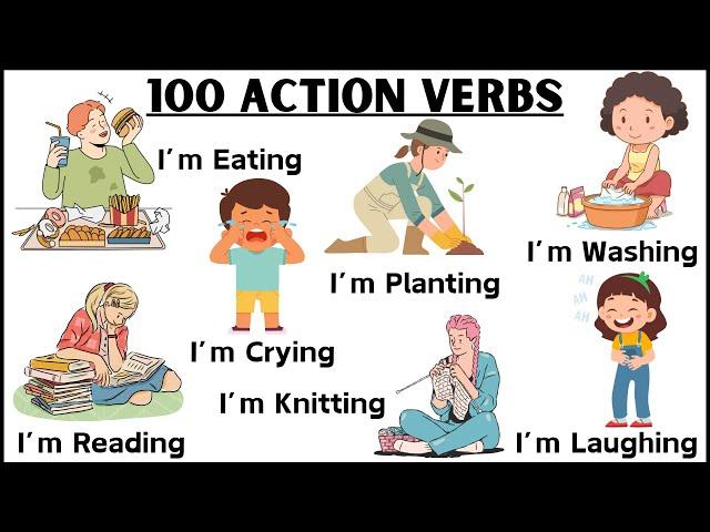 100 Action Verbs in English with Sentences | Action Verbs for Beginners | Daily Sentences | Verbs