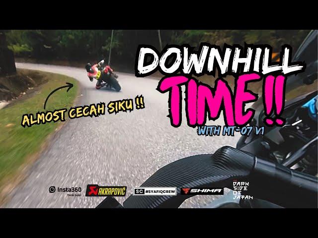 FUN DOWNHILL RUN with MT 07 @HairyIdhamMotovlog | MT09 , MT07 , DUKE 790 | PURE SOUND [4K]