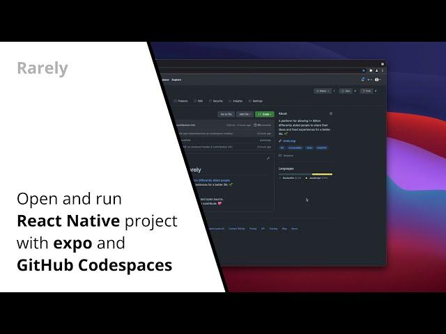 Open and run React Native project with expo and GitHub Codespaces