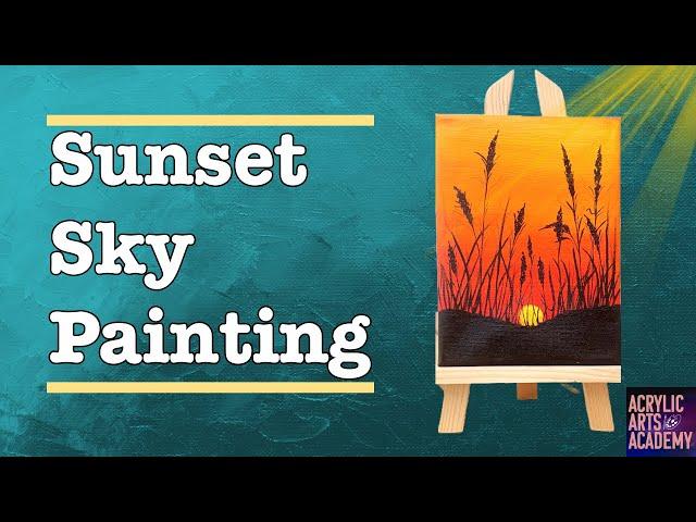 Easy Sunset Skyline Painting Tutorial: Step by Step Acrylic Art for Beginners