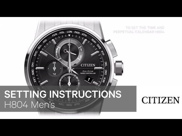 Citizen Watch Setting Instructions — H804 Men's