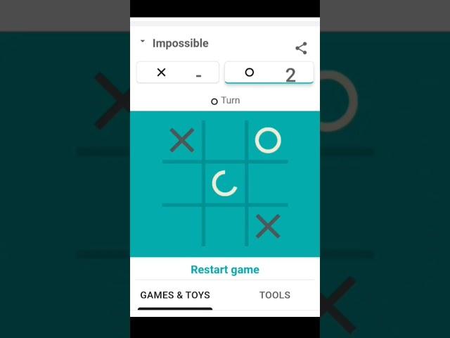 i finally beat impossuble tic tac toe google