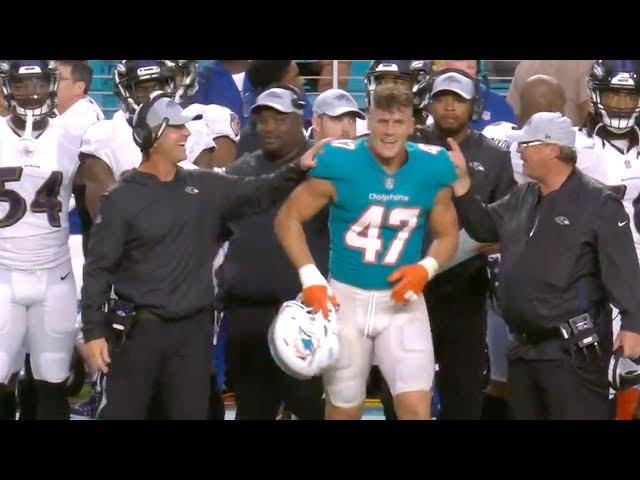 Dolphins LB Kiko Alonso Accidentally Runs to Ravens' Sideline After Tackle