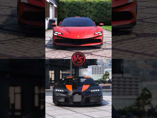 Ferrari SF90 Stradale vs Bugatti Chiron Super Sport battle!  #cars #supercars #viral #trending