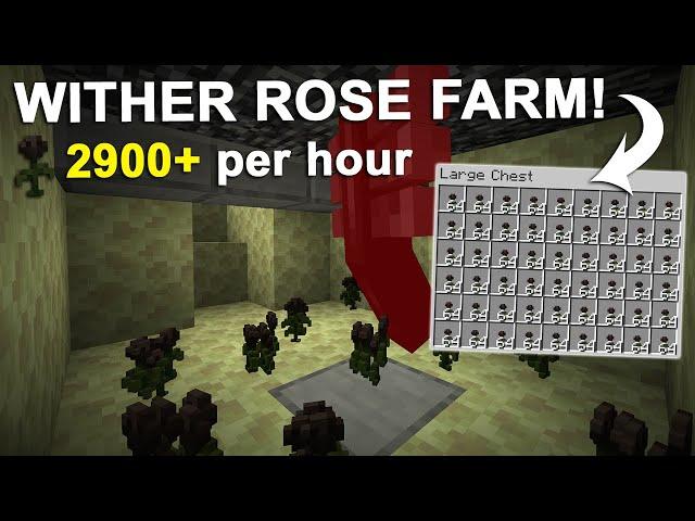 Minecraft EASY Wither Rose Farm BEST DESIGN 2,900+ Per Hour 1.20 Tutorial