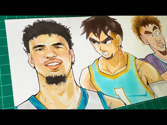 LaMelo Ball Drawn In 5 CRAZY Art Styles! 