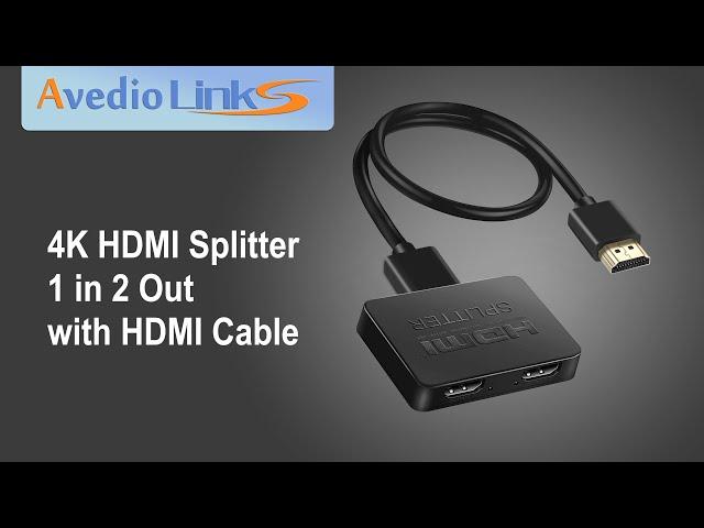 Avedio Links│4K HDMI Splitter 1 in 2 Out with HDMI Cable