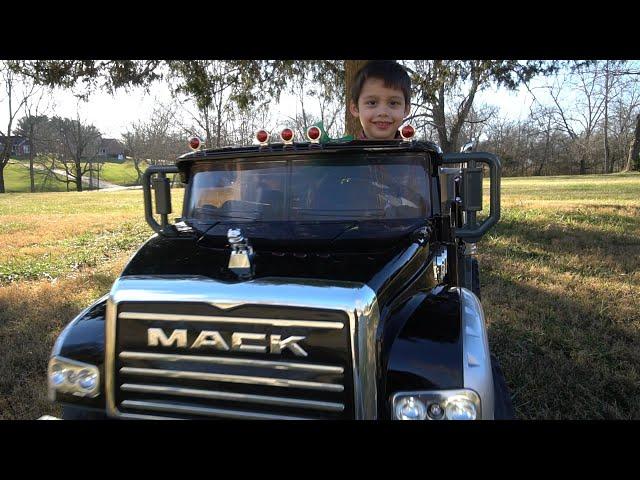 Mack Dump Truck Ride On Toy Truck Unboxing, Assembly and Playtime