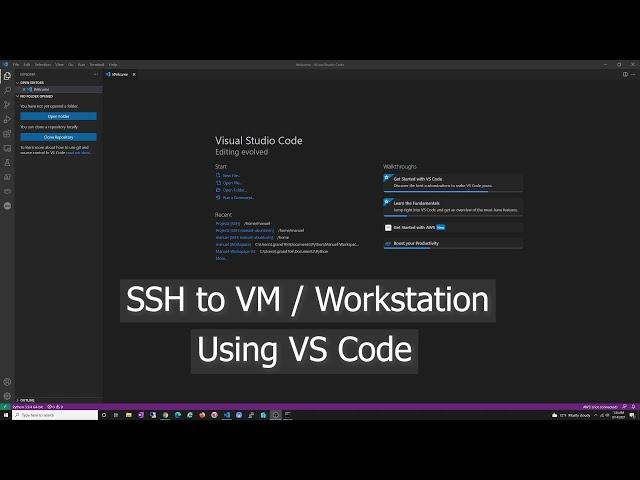 SSH using VSCode to connect to VM or Workstation