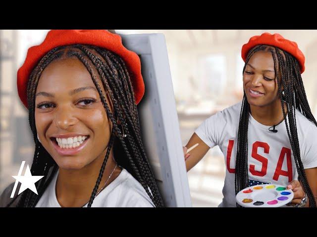 Olympic Gold Medalist Gabby Thomas Talks Simone Biles & Track & Field Group Chat | Behind The Easel