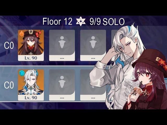 [SOLO] C0 Hu Tao & C0 Neuvillette | Spiral Abyss 4.5 Floor 12 9 stars | Genshin Impact