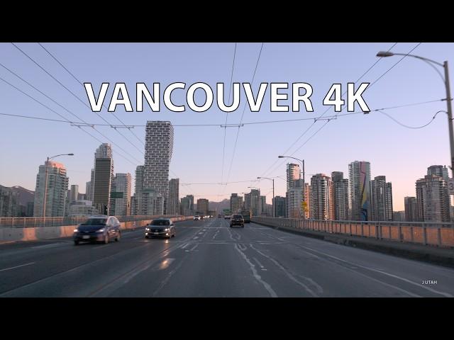 Vancouver 4K - Sunday Morning - Driving Downtown