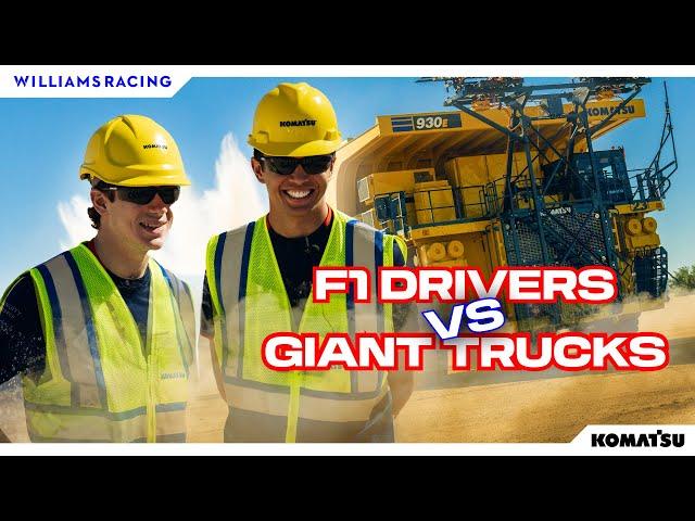 F1 DRIVERS vs GIANT KOMATSU TRUCKS | Alex Albon and Franco Colapinto | Williams Racing