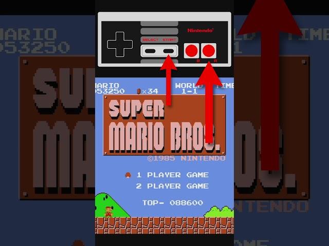 Hidden Cheat Code in Super Mario Bros! 