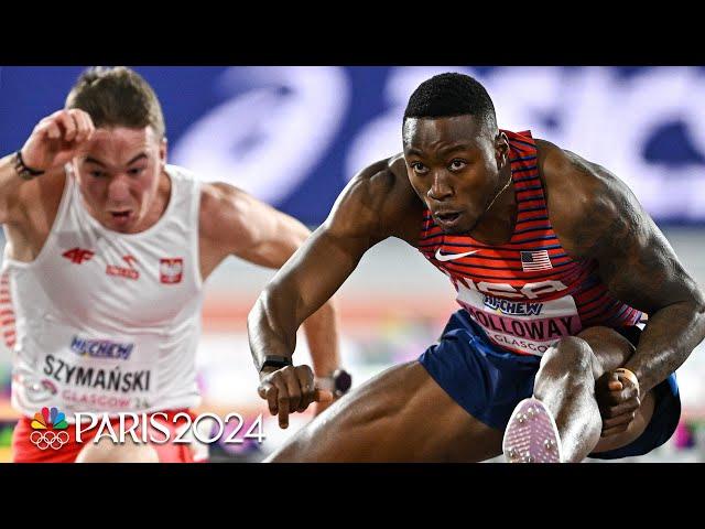 Grant Holloway extends NINE-YEAR win streak with 60m hurdle title in Glasgow | NBC Sports