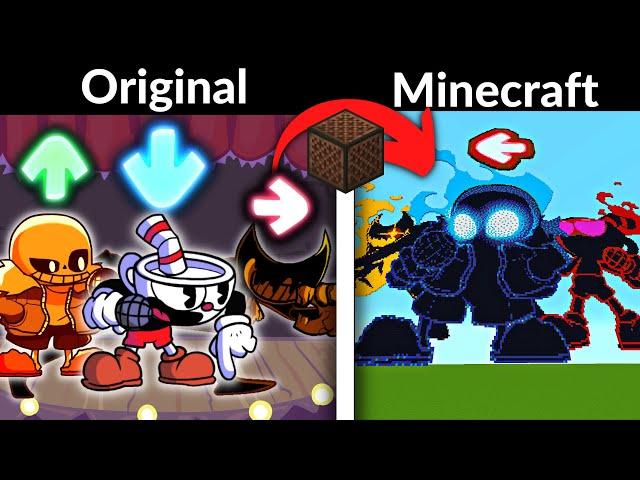 FNF Character Test | Gameplay VS Minecraft Note Block | Indie Cross | Cuphead | Playground