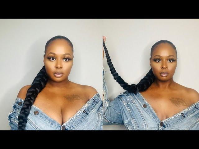 SUPER SLEEK LONG BRAIDED PONYTAIL (NATURAL 4C HAIR) | Protective Style | Arial'Monique