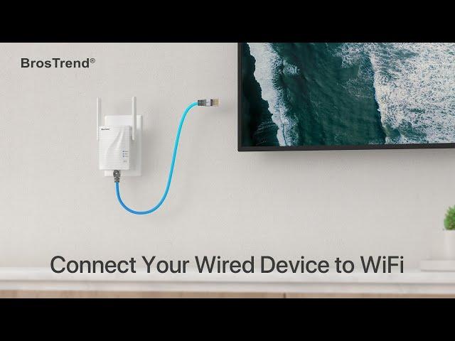 BrosTrend AC1200 WiFi to Ethernet Adapter Wireless Bridge, Turns Your Wired Device to WiFi