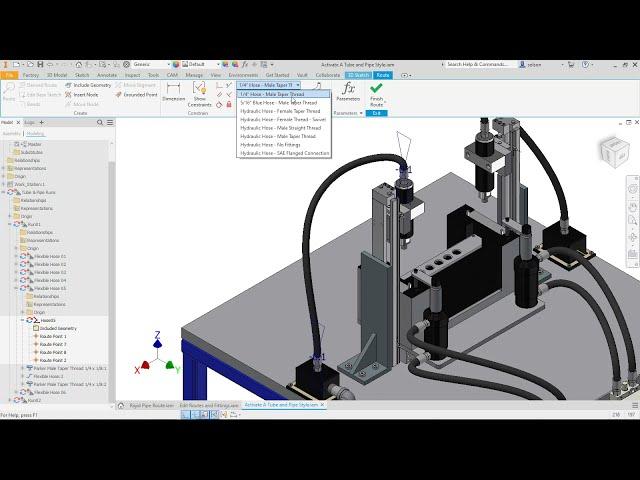 Inventor Tube and Pipe Modeling Class Overview