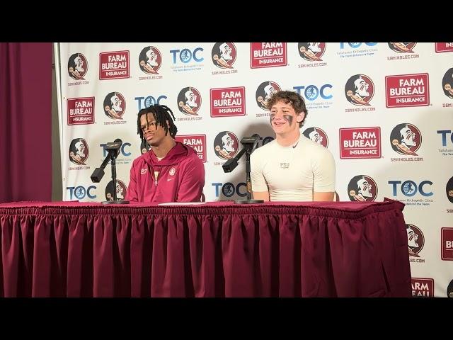 FSU Football | QB Luke Kromenhoek on his first start, Ashylnd Barker on his pick