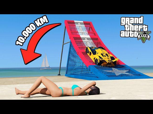 Можно ли ПЕРЕЛЕТЕТЬ ОКЕАН на МАШИНЕ?! - GTA 5 Эксперименты (Моды ГТА 5)