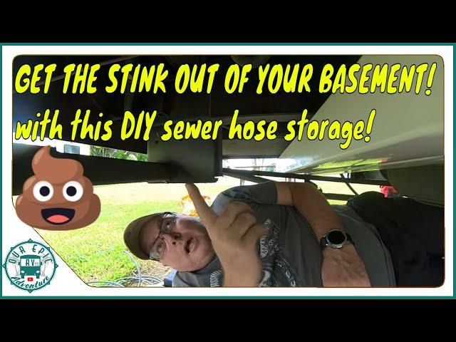 SUPER SIMPLE DIY RV SEWER HOSE STORAGE SOLUTION!  Hide that STINKY SLINKY in less than an hour!