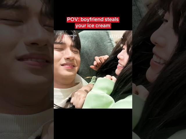 #BehindtheScenes Ri-an and Jae-i are so cute the ice cream feels single #Hierarchy #Netflix