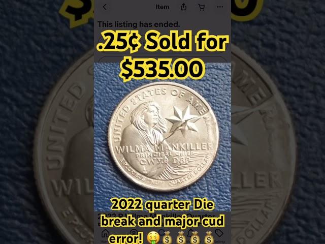 Wilma Mankiller cud error quarter sold for $535! Check your pocket change for this coin!