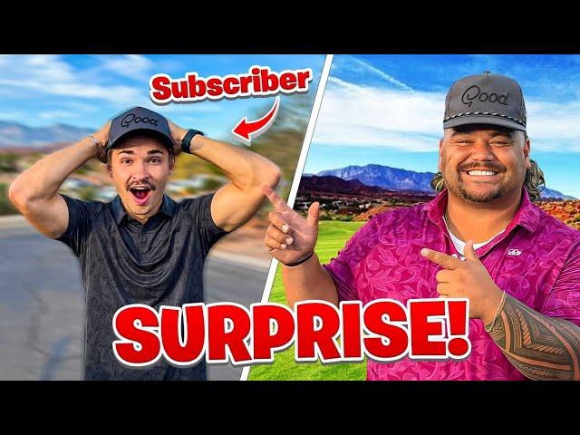 I surprised a subscriber at my home course!!