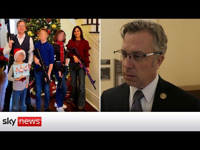 Andy Ogles questioned over Christmas photo of family holding guns in wake of school shooting