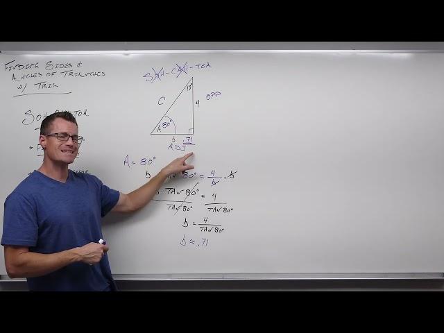 Finding Sides and Angles with Right Triangle Trigonometry (Precalculus - Trigonometry 31)