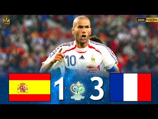 Spain 1 - 3 France (Zidane amazing) ● World Cup 2006 Highlights and Goals HD