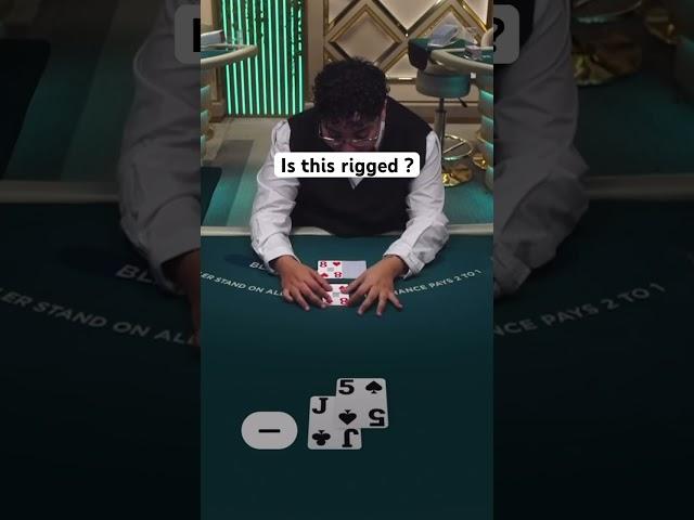 This gotta be rigged #blackjack #shortsfeed #rigged #shortsviral #gambling #shortsvideo