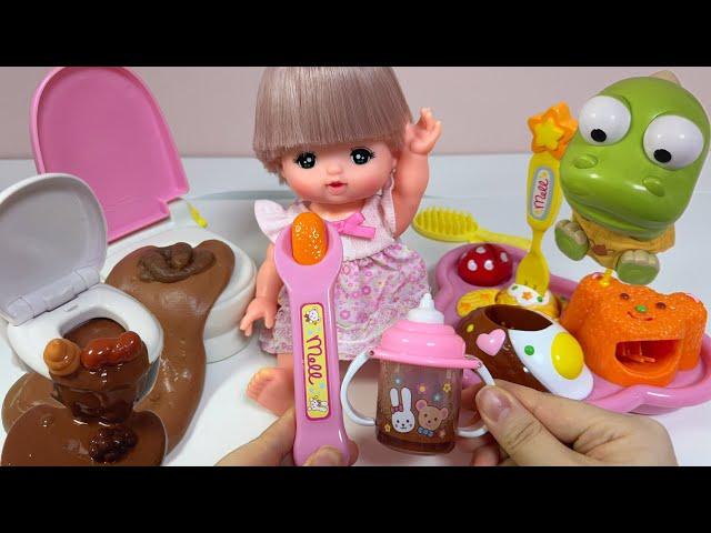 [Toy asmr]Eating and Potty Training Toys ASMR Pororo&Mell Chan 뽀로로 멜짱 밥먹이고 배변훈련