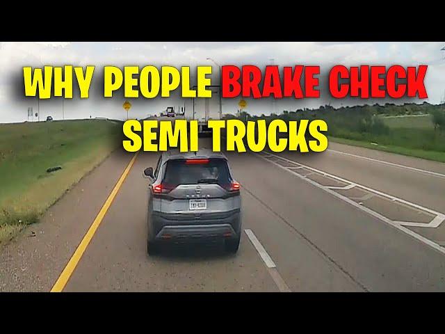 WHY PEOPLE BRAKE CHECK SEMI TRUCKS | Road Rage, Idiot Driver Driving fails USA & Canada 2024