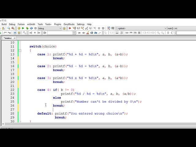 Simple Calculator Program using Switch Case: C Program