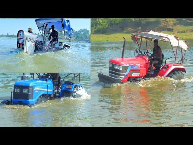 Tractor Washing in River | Sonalika 60 Rx | Mahindra Arjun NOVO 605 Di | Eicher 242