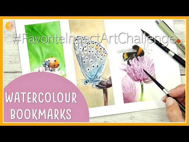 Watercolour Bookmarks TIPS & TECHNIQUES! |  #FavoriteInsectArtChallenge