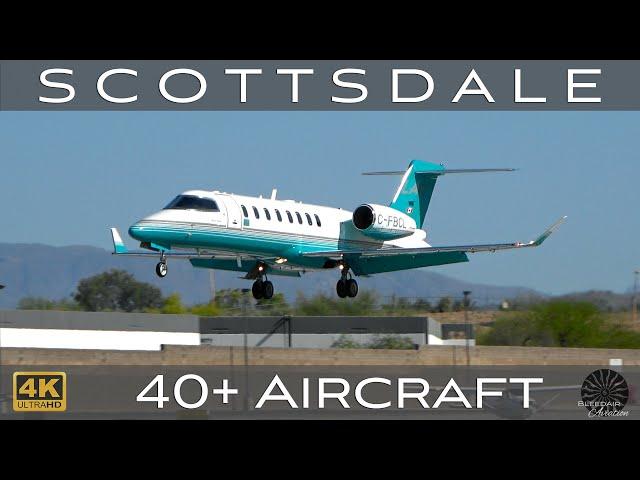 40+ Arrivals & Departures at Scottsdale (4K) | Plane Spotting | [KSDL\SCF]