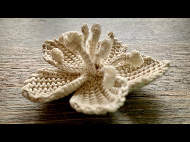 ВЯЖЕМ ЦВЕТОК ВИШНИ КРЮЧКОМ / CHERRY BLOSSOM CROCHET PATTERN