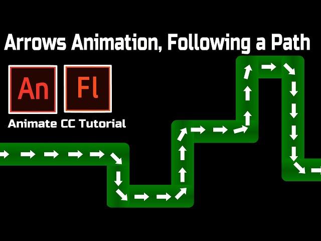 Arrows Following a path | Adobe Animate CC Tutorial | Animate CC Loop Animation Tutorial