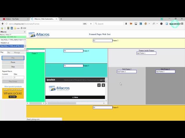 How to Fill frame type websites using imacros
