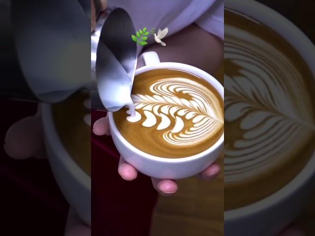 Rosetta Dove Latte Art | Cappuccino with Latte Art #baristaskills #rosetta #homecafe #kape #SHORTS