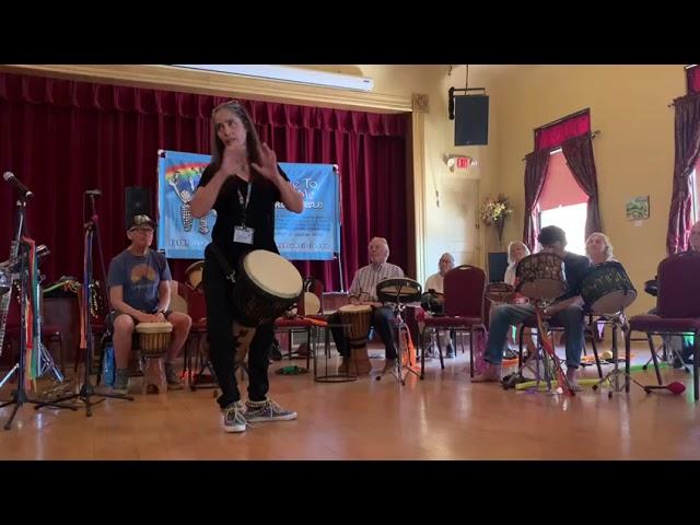 Sabina Sandoval renowned facilitator teacher musician director, free to be me drum Circle.