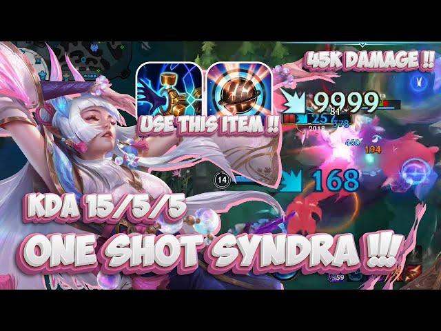 1 SHOT SYNDRA !! LATE GAME MASSIVE DAMAGE SPIRIT BLOSSOM SYNDRA GAMEPLAY // WILD RIFT (BUILD+RUNES)