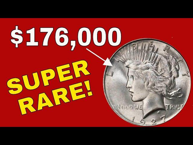 Super rare silver dollar coins worth money! Valuable 1927D Peace dollar coins to look for!